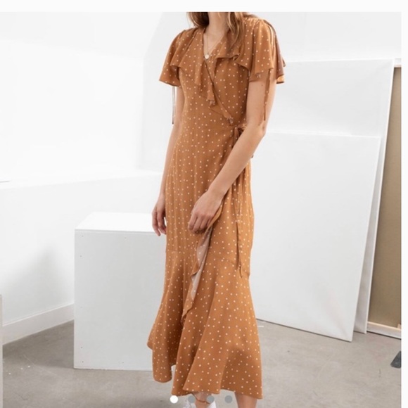 & Other Stories Polka Dot Wrap Handkerchief Midi Dress Size 0 - Picture 1 of 11